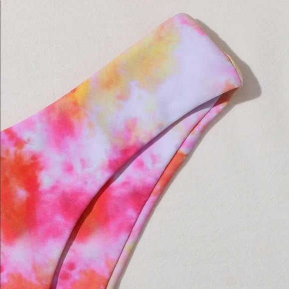 Pink Tie Dye Cutout Bikini Swimsuit - Picture 5 of 5